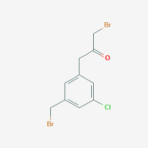 molecular formula C10H9Br2ClO B14046628 1-Bromo-3-(3-(bromomethyl)-5-chlorophenyl)propan-2-one 