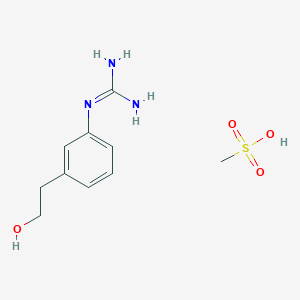 molecular formula C10H17N3O4S B14046656 1-(3-(2-Hydroxyethyl)phenyl)guanidine methanesulfonate 