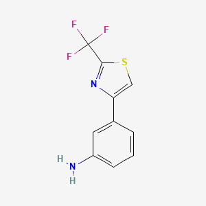 molecular formula C10H7F3N2S B1404668 3-(2-三氟甲基-噻唑-4-基)-苯胺 CAS No. 1401522-25-5