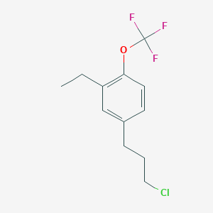 molecular formula C12H14ClF3O B14046691 1-(3-Chloropropyl)-3-ethyl-4-(trifluoromethoxy)benzene 