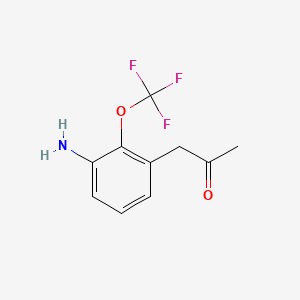 molecular formula C10H10F3NO2 B14046701 1-(3-Amino-2-(trifluoromethoxy)phenyl)propan-2-one 