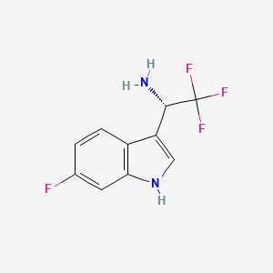 molecular formula C10H8F4N2 B14046705 (S)-2,2,2-Trifluoro-1-(6-fluoro-1H-indol-3-YL)ethan-1-amine 