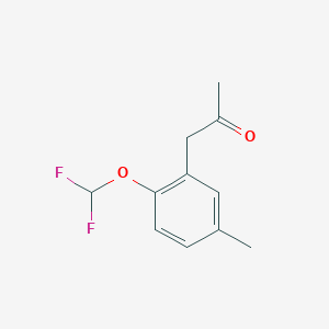 molecular formula C11H12F2O2 B14046752 1-(2-(Difluoromethoxy)-5-methylphenyl)propan-2-one 