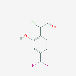 molecular formula C10H9ClF2O2 B14046779 1-Chloro-1-(4-(difluoromethyl)-2-hydroxyphenyl)propan-2-one 