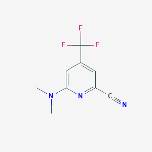 molecular formula C9H8F3N3 B1404678 6-二甲氨基-4-三氟甲基-吡啶-2-腈 CAS No. 1431555-30-4