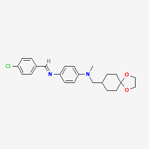 (4Z)-N4-[(4-chlorophenyl)methylidene]-N1-({1,4-dioxaspiro[4.5]decan-8-yl}methyl)-N1-methylbenzene-1,4-diamine