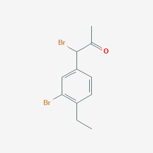 molecular formula C11H12Br2O B14046805 1-Bromo-1-(3-bromo-4-ethylphenyl)propan-2-one 