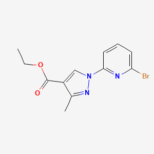 molecular formula C12H12BrN3O2 B14046820 1-(6-Bromo-pyridin-2-YL)-3-methyl-1H-pyrazole-4-carboxylic acid ethyl ester 