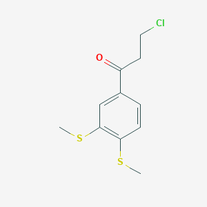 molecular formula C11H13ClOS2 B14046831 1-(3,4-Bis(methylthio)phenyl)-3-chloropropan-1-one 