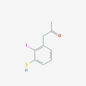 molecular formula C9H9IOS B14046849 1-(2-Iodo-3-mercaptophenyl)propan-2-one 