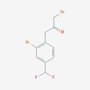 molecular formula C10H8Br2F2O B14046854 1-Bromo-3-(2-bromo-4-(difluoromethyl)phenyl)propan-2-one 