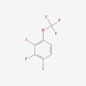 molecular formula C7H2F4I2O B14046873 1,3-Diiodo-2-fluoro-4-(trifluoromethoxy)benzene 