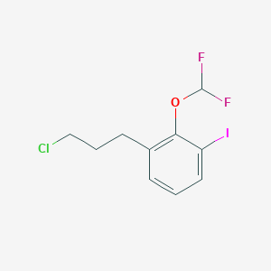 molecular formula C10H10ClF2IO B14046882 1-(3-Chloropropyl)-2-(difluoromethoxy)-3-iodobenzene 