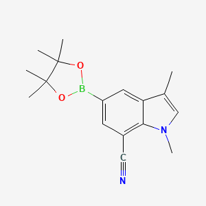 1,3-Dimethyl-5-(4,4,5,5-tetramethyl-1,3,2-dioxaborolan-2-YL)-1H-indole-7-carbonitrile