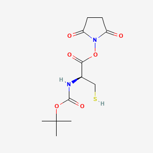 molecular formula C12H18N2O6S B14046899 (S)-2,5-Dioxopyrrolidin-1-yl 2-((tert-butoxycarbonyl)amino)-3-mercaptopropanoate 