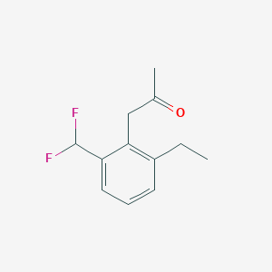 molecular formula C12H14F2O B14046952 1-(2-(Difluoromethyl)-6-ethylphenyl)propan-2-one 