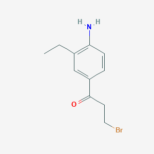 molecular formula C11H14BrNO B14046989 1-(4-Amino-3-ethylphenyl)-3-bromopropan-1-one 