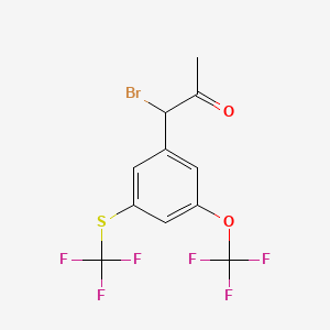 1-Bromo-1-(3-(trifluoromethoxy)-5-(trifluoromethylthio)phenyl)propan-2-one