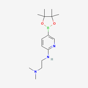 molecular formula C15H26BN3O2 B1404706 二甲基(2-{[5-(四甲基-1,3,2-二氧杂硼环-2-基)吡啶-2-基]氨基}乙基)胺 CAS No. 1353716-15-0