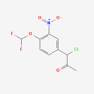 molecular formula C10H8ClF2NO4 B14047063 1-Chloro-1-(4-(difluoromethoxy)-3-nitrophenyl)propan-2-one 