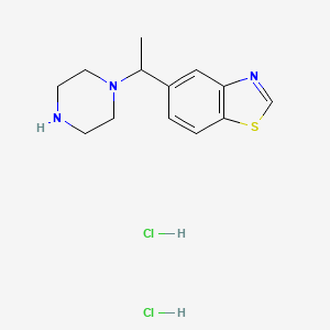 molecular formula C13H19Cl2N3S B14047075 5-(1-(Piperazin-1-YL)ethyl)benzo[D]thiazole 2hcl 