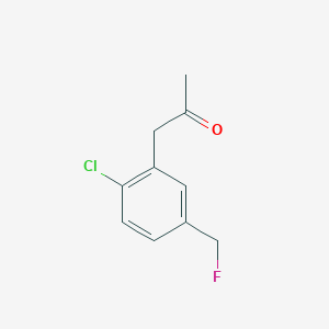 molecular formula C10H10ClFO B14047088 1-(2-Chloro-5-(fluoromethyl)phenyl)propan-2-one 