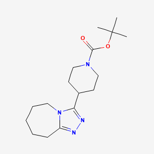B1404710 tert-butyl 4-{5H,6H,7H,8H,9H-[1,2,4]triazolo[4,3-a]azepin-3-yl}piperidine-1-carboxylate CAS No. 1610377-23-5