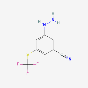 1-(3-Cyano-5-(trifluoromethylthio)phenyl)hydrazine