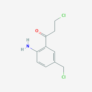 molecular formula C10H11Cl2NO B14047161 1-(2-Amino-5-(chloromethyl)phenyl)-3-chloropropan-1-one 