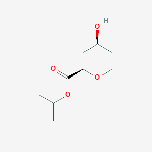 molecular formula C9H16O4 B14047225 Isopropyl cis-4-hydroxytetrahydro-2H-pyran-2-carboxylate 