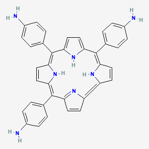 molecular formula C37H29N7 B14047252 5,10,15-Tris(4-aminophenyl)corrole 