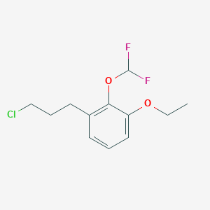 molecular formula C12H15ClF2O2 B14047296 1-(3-Chloropropyl)-2-(difluoromethoxy)-3-ethoxybenzene 