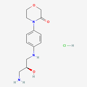 molecular formula C13H20ClN3O3 B14047320 (S)-4-[4-[(3-Amino-2-hydroxypropyl)amino]phenyl]morpholin-3-one Hydrochloride 