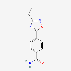 molecular formula C11H11N3O2 B1404737 4-(3-Ethyl-1,2,4-oxadiazol-5-yl)benzamide CAS No. 1427460-93-2