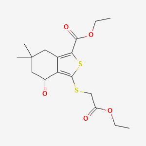 3-Ethoxycarbonylmethylsulfanyl-6,6-dimethyl-4-oxo-4,5,6,7-tetrahydrobenzo[c]thiophene-1-carboxylic acid ethyl ester