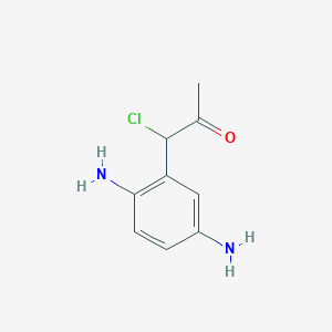 molecular formula C9H11ClN2O B14047393 1-Chloro-1-(2,5-diaminophenyl)propan-2-one 