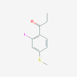 molecular formula C10H11IOS B14047417 1-(2-Iodo-4-(methylthio)phenyl)propan-1-one 