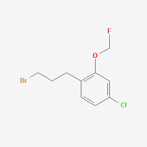 molecular formula C10H11BrClFO B14047453 1-(3-Bromopropyl)-4-chloro-2-(fluoromethoxy)benzene 