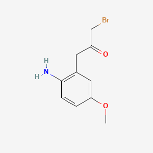 molecular formula C10H12BrNO2 B14047469 1-(2-Amino-5-methoxyphenyl)-3-bromopropan-2-one 