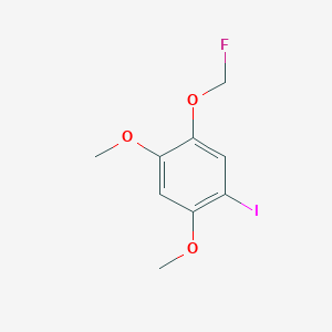 molecular formula C9H10FIO3 B14047563 1,5-Dimethoxy-2-iodo-4-(fluoromethoxy)benzene 