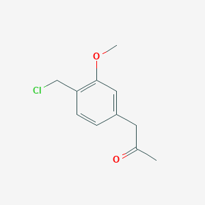 molecular formula C11H13ClO2 B14047569 1-(4-(Chloromethyl)-3-methoxyphenyl)propan-2-one 