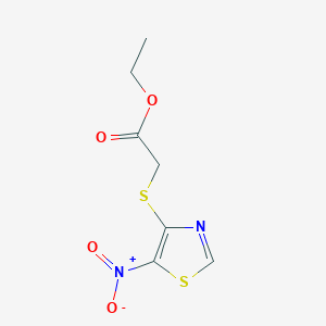 Ethyl 2-((5-nitrothiazol-4-yl)thio)acetate