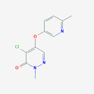 B1404759 4-Chloro-2-methyl-5-[(6-methylpyridin-3-yl)oxy]-2,3-dihydropyridazin-3-one CAS No. 1597781-28-6
