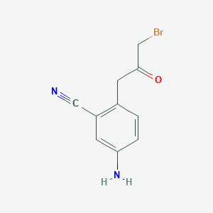 molecular formula C10H9BrN2O B14047649 1-(4-Amino-2-cyanophenyl)-3-bromopropan-2-one 