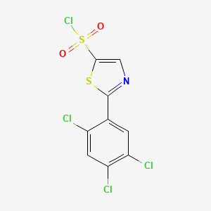 molecular formula C9H3Cl4NO2S2 B14047668 2-(2,4,5-Trichlorophenyl)thiazole-5-sulfonyl chloride 