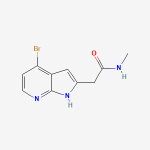 molecular formula C10H10BrN3O B14047669 1H-Pyrrolo[2,3-b]pyridine-2-acetamide, 4-bromo-N-methyl- 