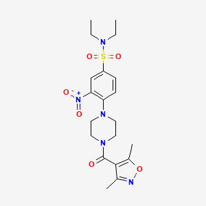 Benzenesulfonamide, 4-[4-[(3,5-dimethyl-4-isoxazolyl)carbonyl]-1-piperazinyl]-N,N-diethyl-3-nitro-