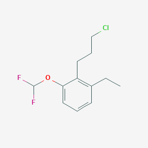 molecular formula C12H15ClF2O B14047747 1-(3-Chloropropyl)-2-(difluoromethoxy)-6-ethylbenzene 