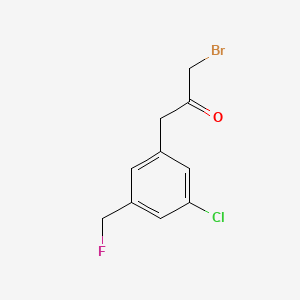 molecular formula C10H9BrClFO B14047784 1-Bromo-3-(3-chloro-5-(fluoromethyl)phenyl)propan-2-one 