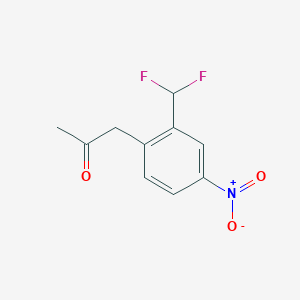 molecular formula C10H9F2NO3 B14047796 1-(2-(Difluoromethyl)-4-nitrophenyl)propan-2-one 